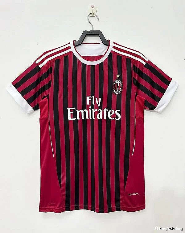 AC Milan Urban Retro soccer jersey Red Black Striped with Statement Pattern