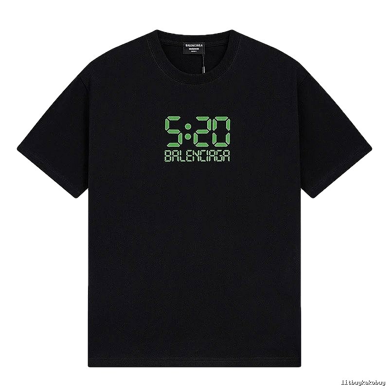 Balenciaga 5:20 Trendy Black Short Sleeve T-Shirt