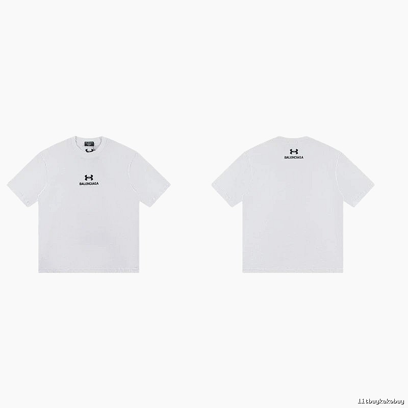Balenciaga Co-branded Trendy Printed White T-Shirt