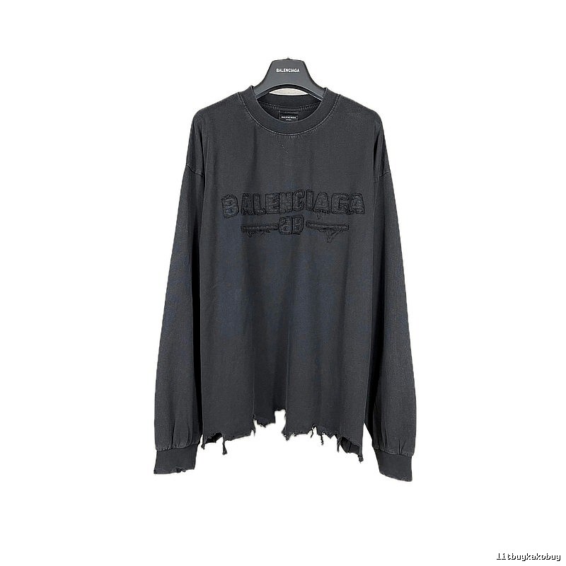Balenciaga retro ripped black T-shirt