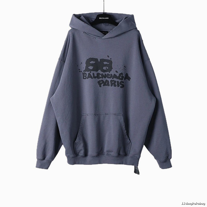 Balenciaga retro-style grey hoodie