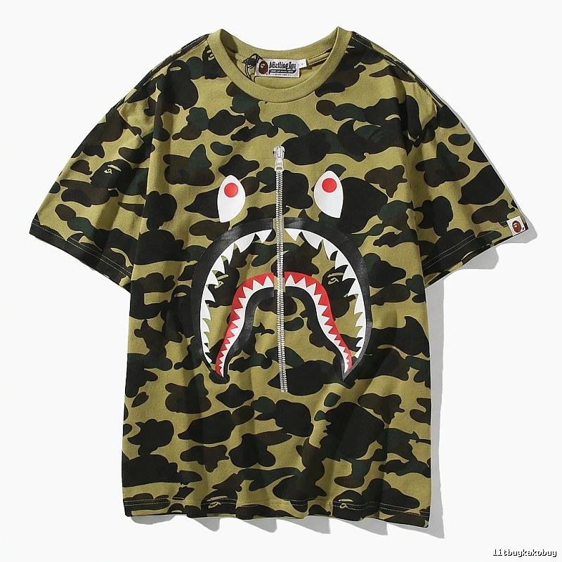 Bape Shark Camouflage Short-sleeve Shirt