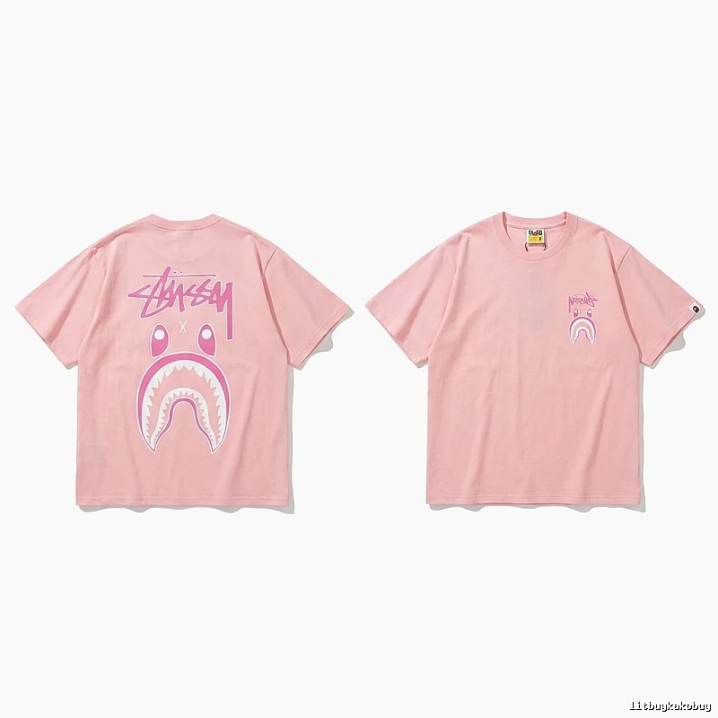 Bape Shark Co-branded Pink T-shirt