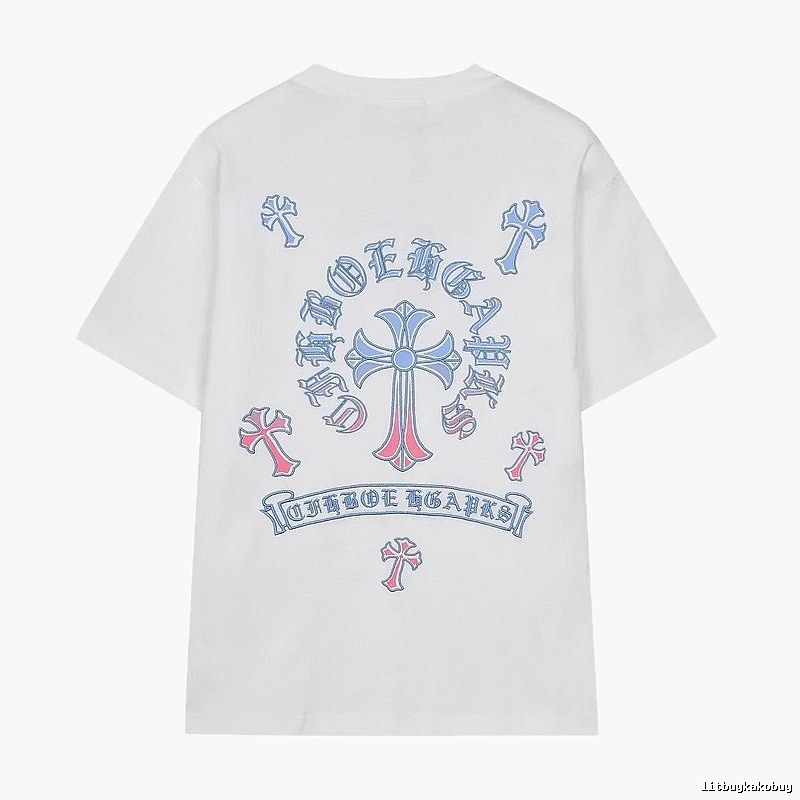 Chrome Hearts Cross Print Trendy Street Style White Short-sleeve T-shirt