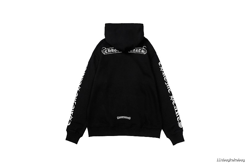 Chrome Hearts Statement Cross graphic hoodie Black Blue Cross for Outdoor Plans