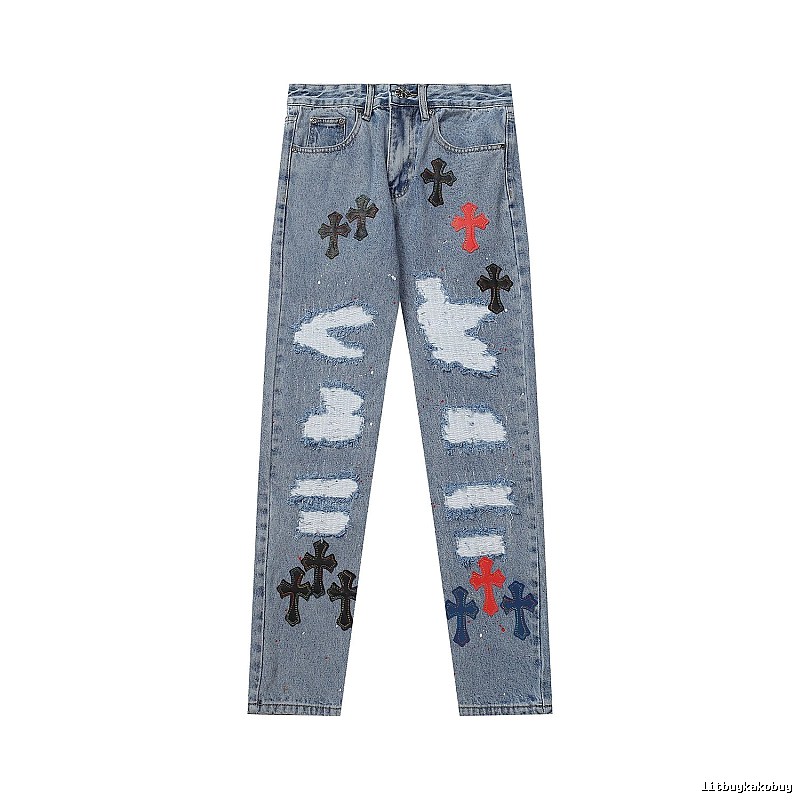Chrome Hearts Summer Graphic jeans Light Denim Jeans with Clean Finish