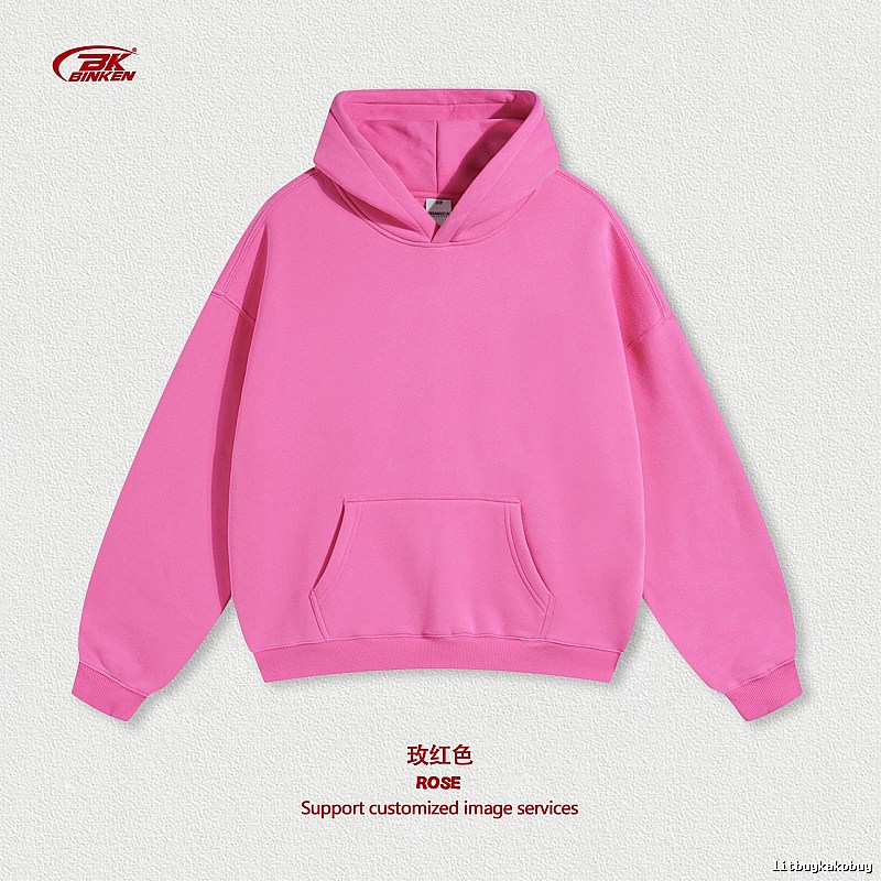 Daily Pullover hoodie Navy Blank Kangaroo with Visual Detail