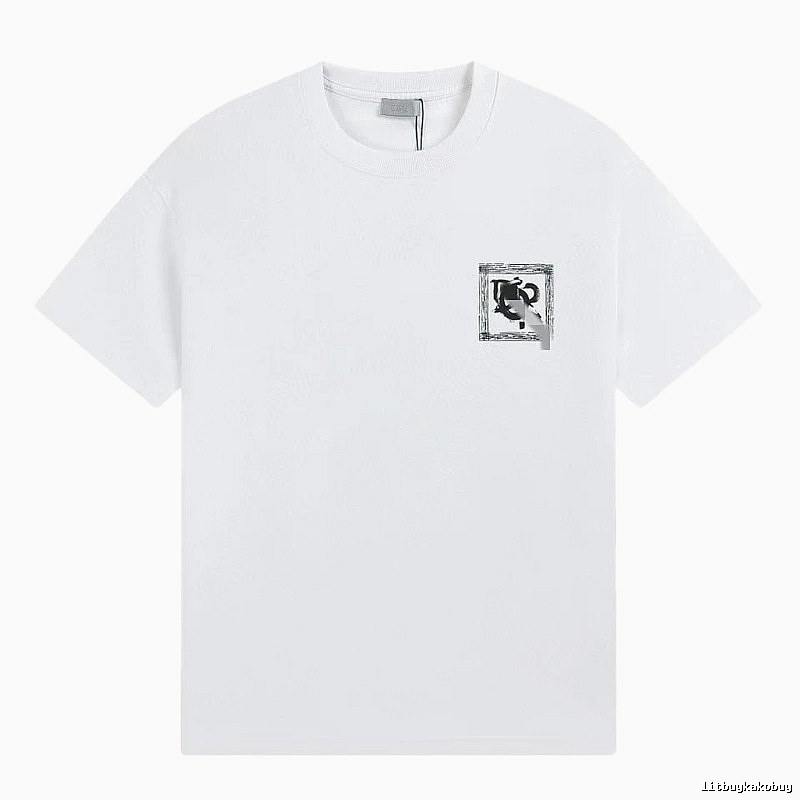 Dior Graffiti Print Minimalist Style White Short-sleeve T-shirt