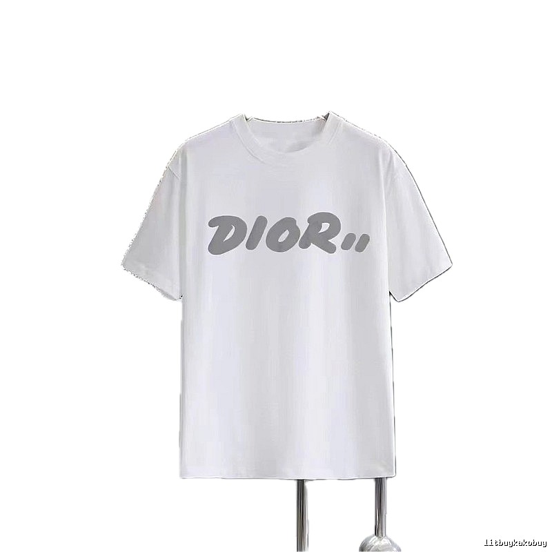 Dior Logo Printed Casual White T-shirt