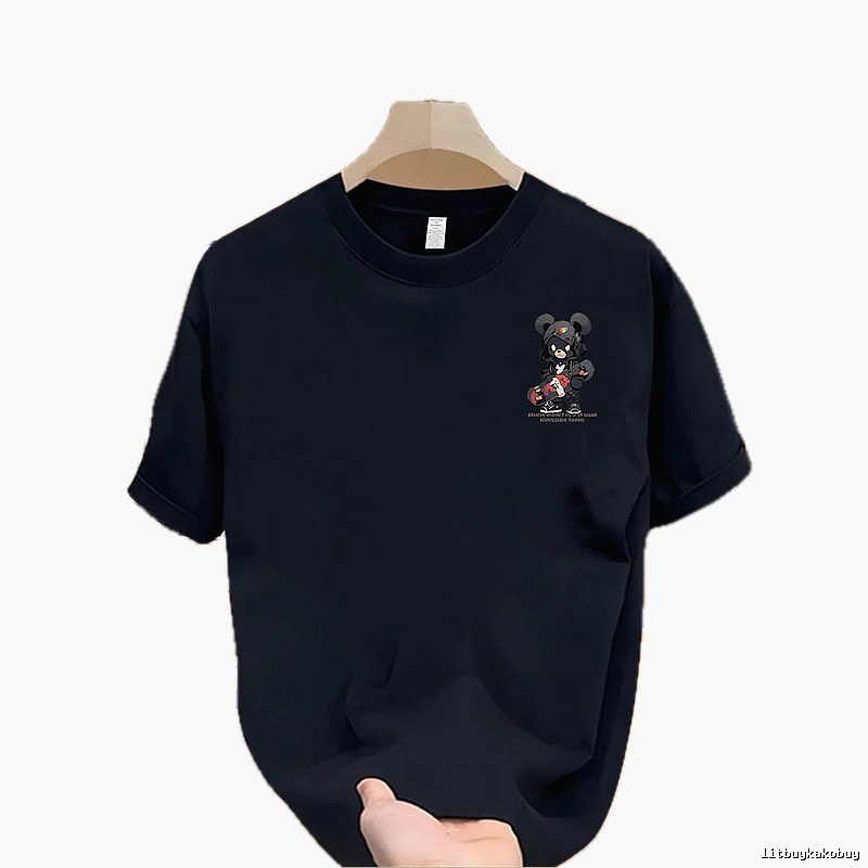 Gloomy Bear Cool Streetwear Style Navy Blue Short-sleeve T-shirt