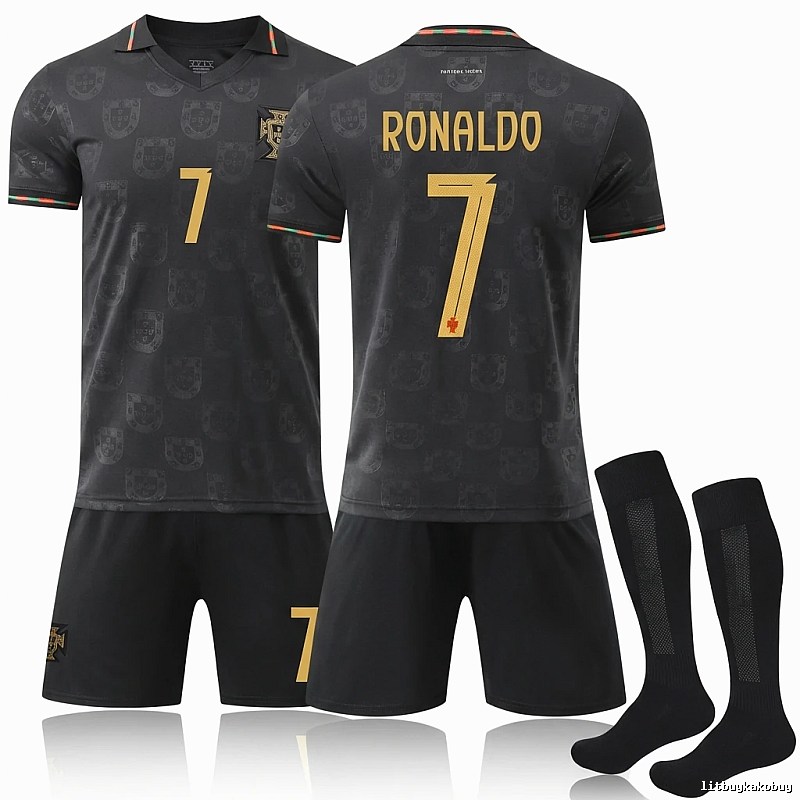 Portuguese Cristiano Ronaldo series black jersey