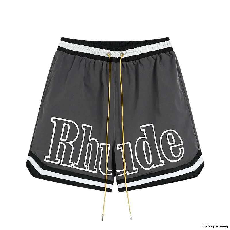 RHUDE letter - style grey shorts
