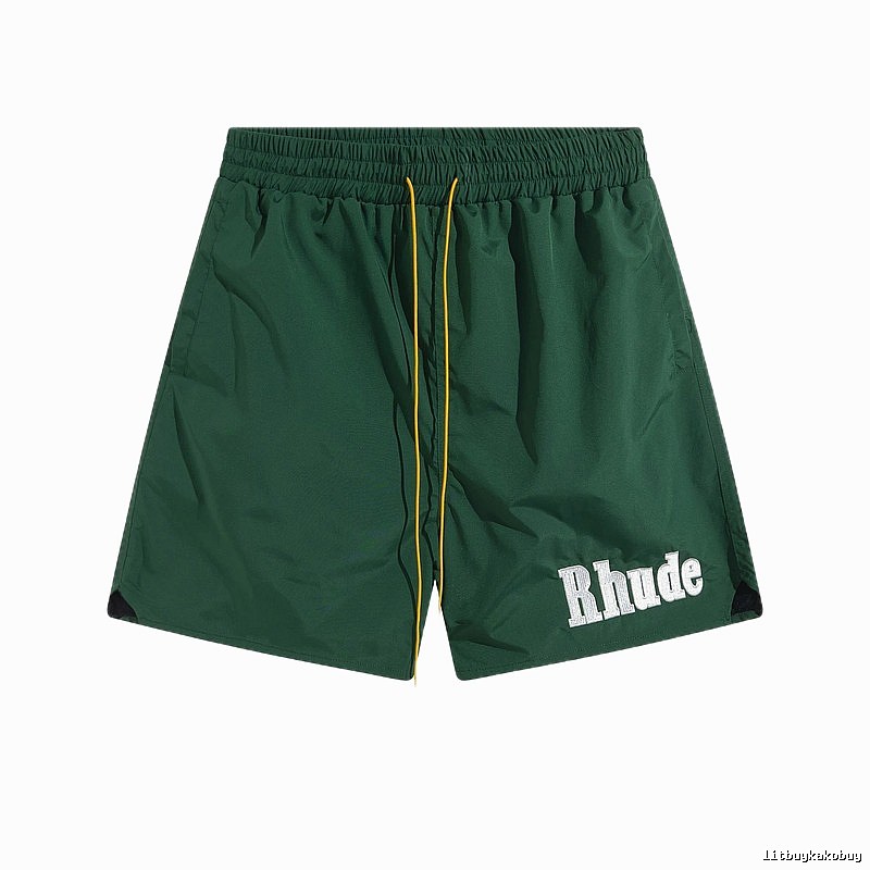 RHUDE Sporty Style Dark Green Shorts