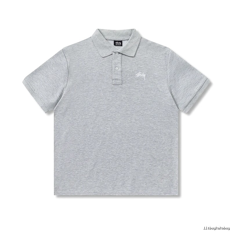 Stussy basic grey Polo shirt