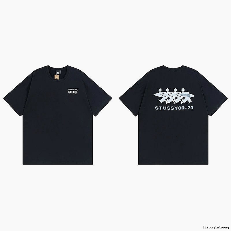Stussy Black Spider Graphic T-Shirt Modern Fit Logo