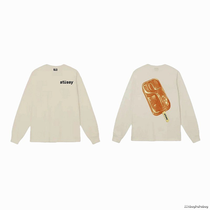 Stussy Ice Cream Style Off-White Long-Sleeve Shirt