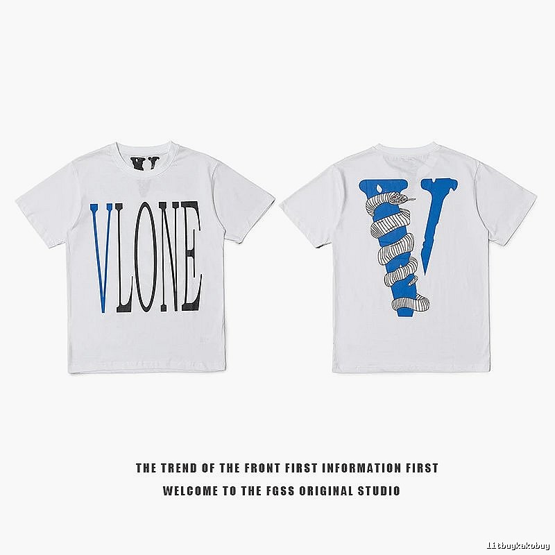 Vlone Casual Logo T-shirt Black Purple Vlone for Comfortable Styling