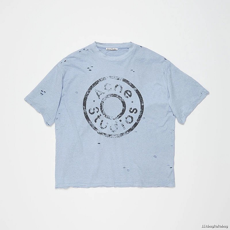 Acne Studios 2090-80 Blue Style Ac908041 Stockholm Logo T-Shirt Training Look