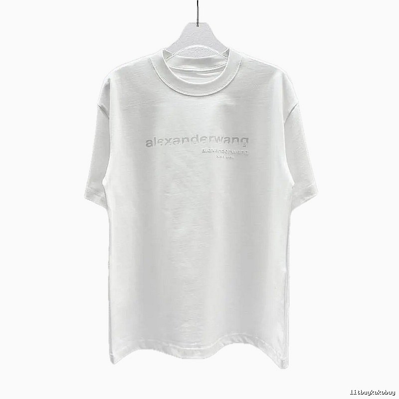 Alexander Wang Letter Print Casual Style White T-Shirt