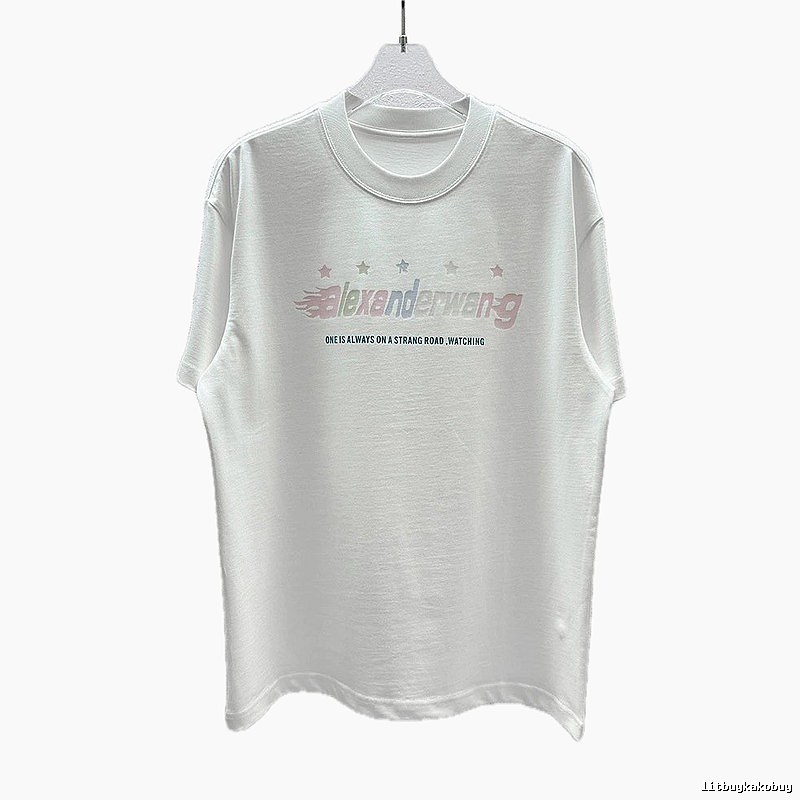 Alexander Wang Letter Print Street Style White T-Shirt