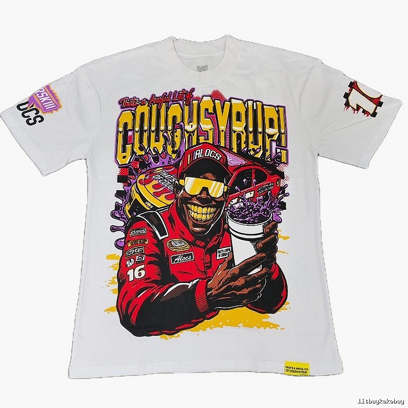 ALOCS Racing Graffiti American Street Style White T-Shirt