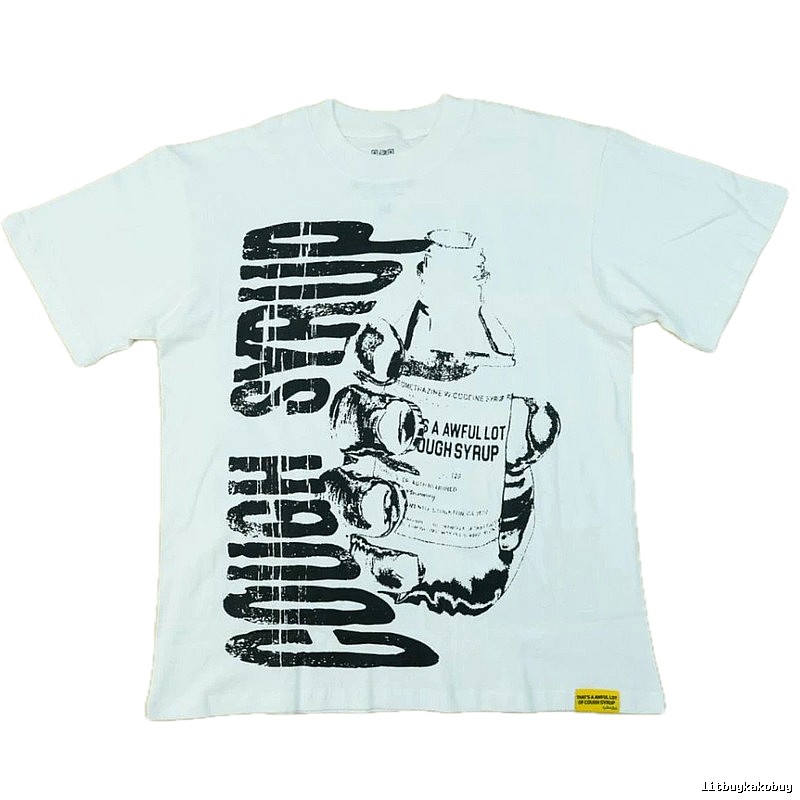 ALOCS Syrup Print Street Style White T-Shirt