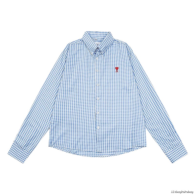 AMI Love Blue Checkered Shirt