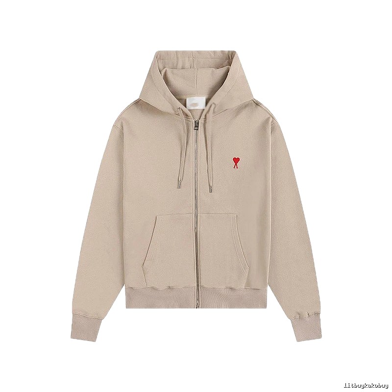 AMI Love Minimalist Style Beige Cardigan