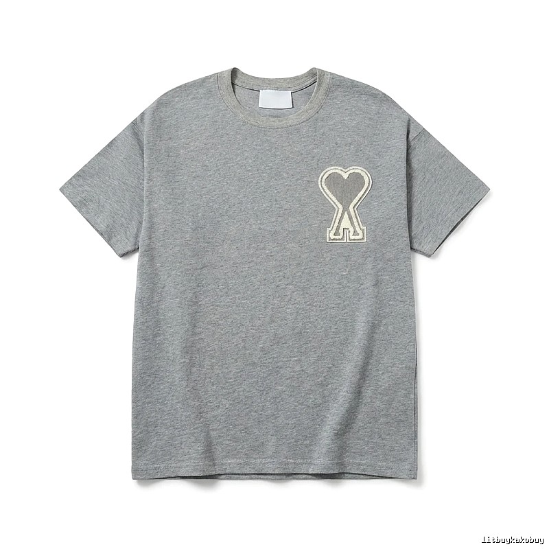 AMI Love Simple Style Gray T-shirt