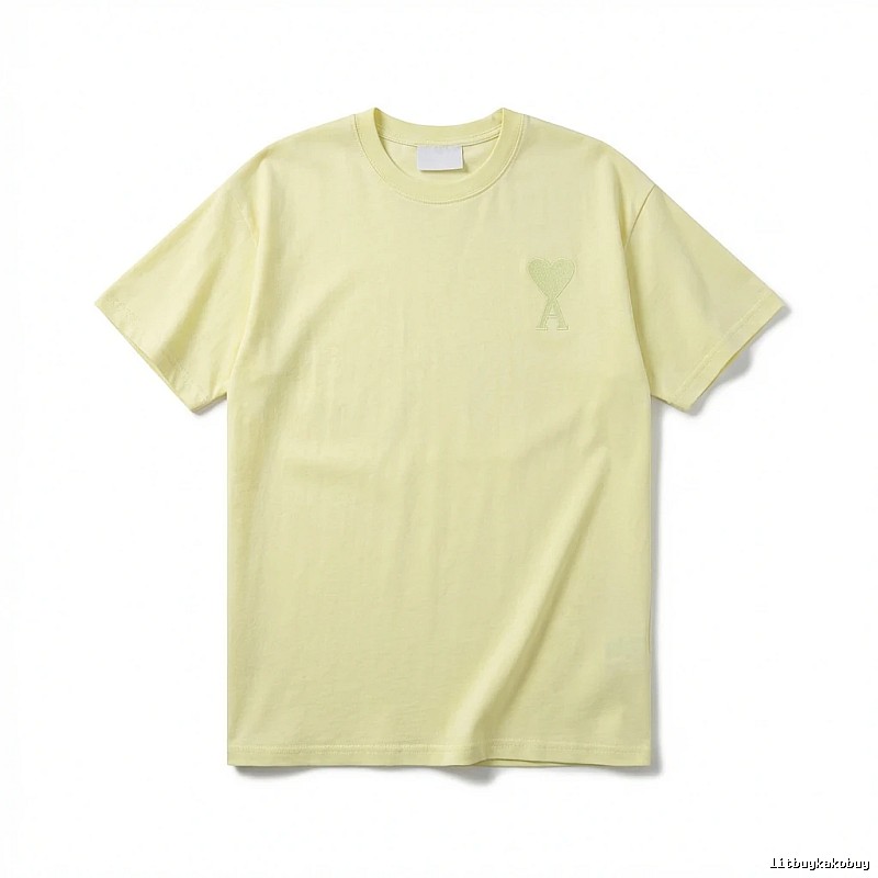 AMI Love Simple Style Yellow T-shirt