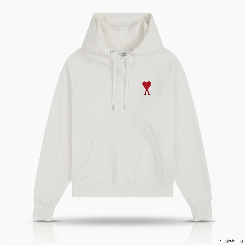 AMI Love Simple White Hoodie