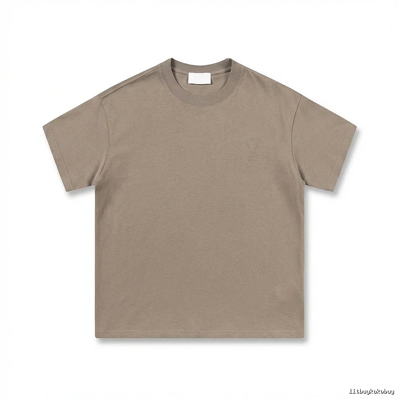 AMI minimalist style khaki T-shirt