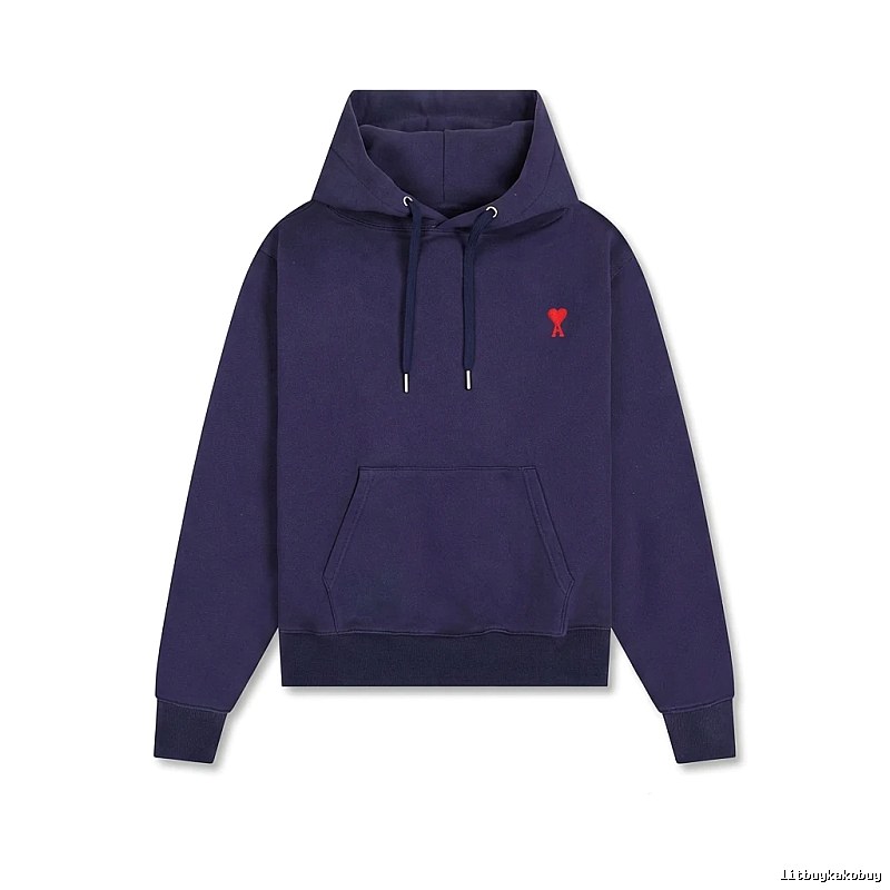 AMI Minimalist Style Navy Blue Sweatshirt