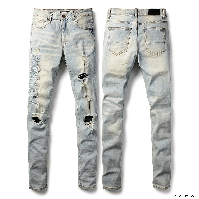 AMI Ripped Trendy Brand Jeans