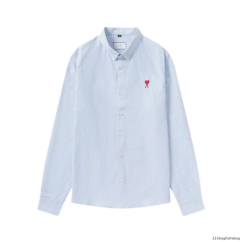 AMI striped minimalist style blue shirt