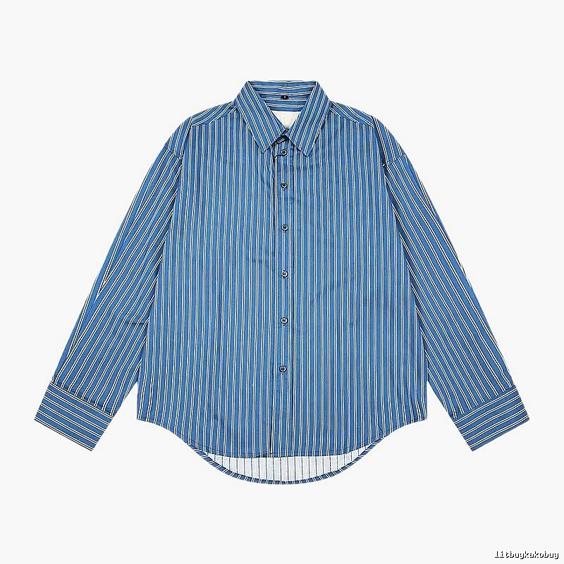 AMI striped retro-style blue shirt