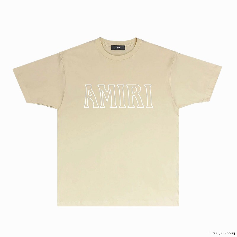 AMIRI Basic Style Simple Beige T-shirt