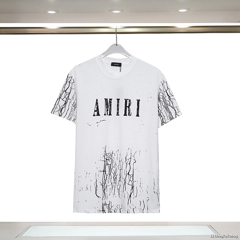 Amiri Easy Match Graphic T-shirt White Blue Amiri for Everyday Use