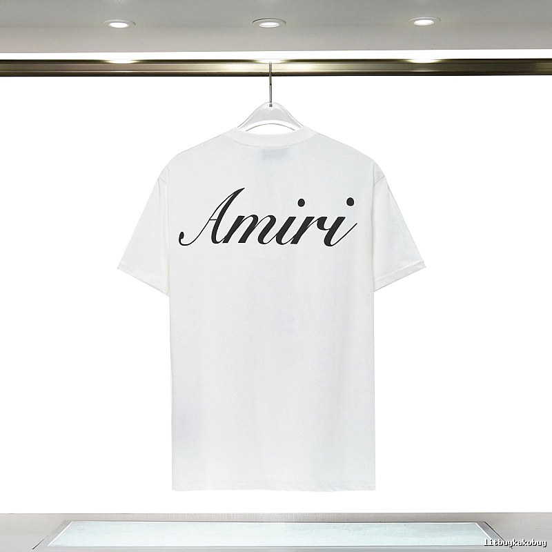 Amiri Easy Match Graphic T-shirt White Blue Amiri for Leisure Wear