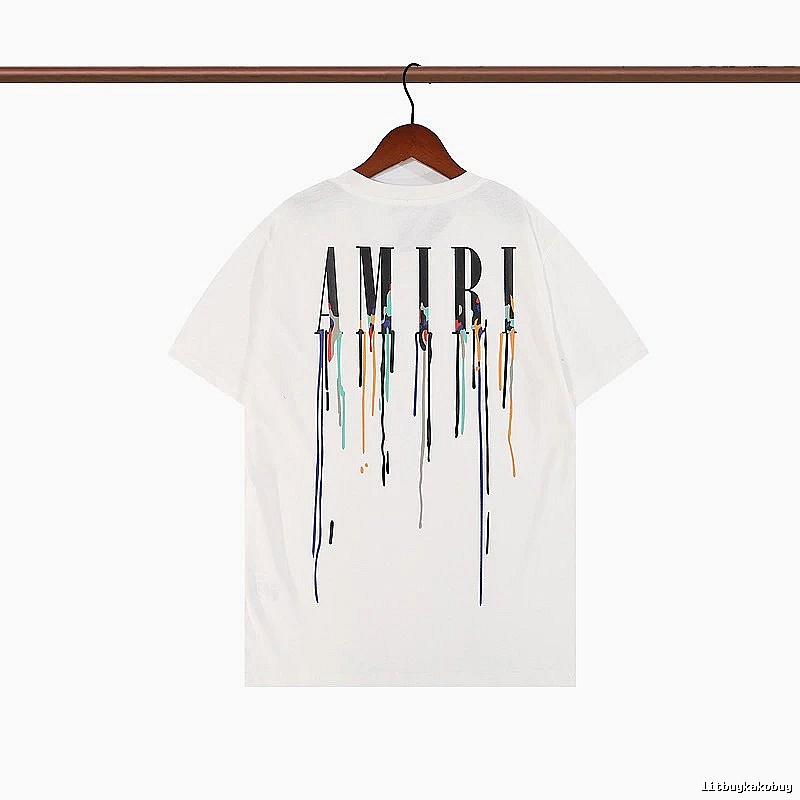 Amiri Patterned Graphic T-shirt White Blue Amiri with Polished Detail
