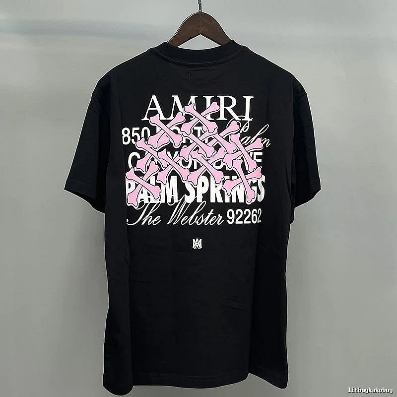 Amiri Pink Black Records Graphic T-Shirt Airport Outfit