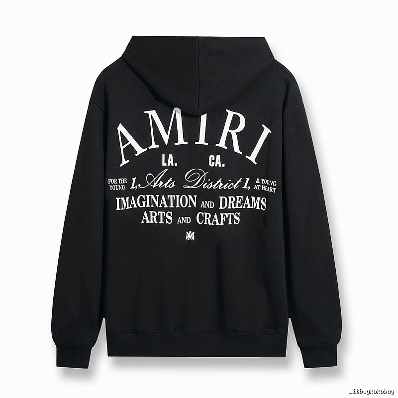 AMIRI printed style black hoodie