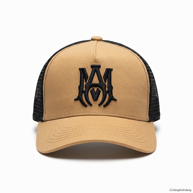 AMIRI Retro Style Brown and Black Patchwork Hat