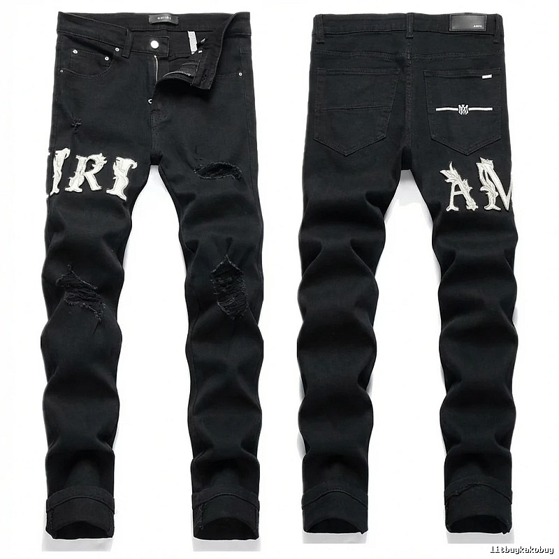 AMIRI Trendy Black Jeans with Holes