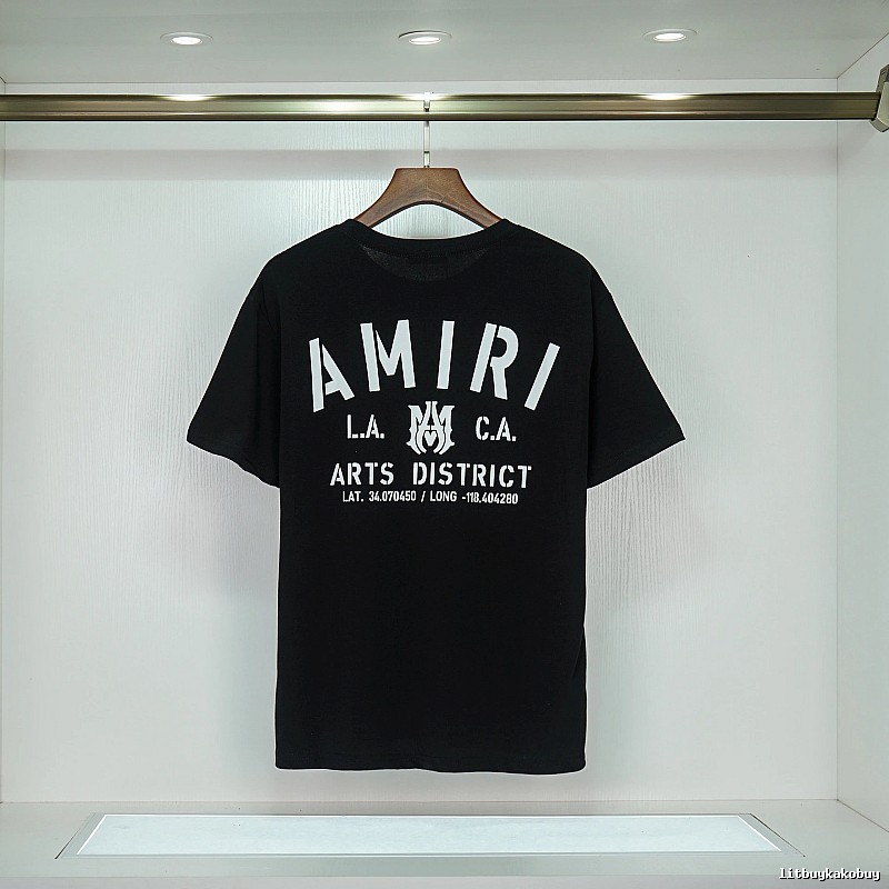 Amiri Urban Graphic T-shirt White Blue Amiri with Statement Pattern