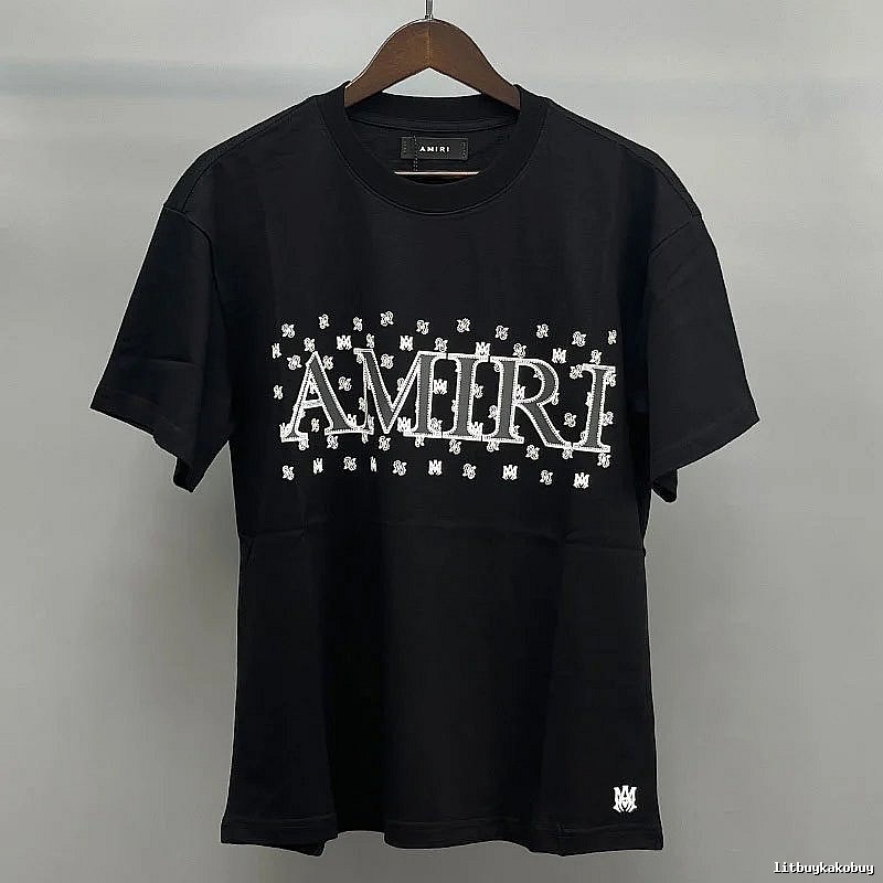 Amiri White Black Records Graphic T-Shirt Summer Styling