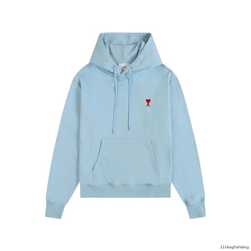 AMI's Light Blue Hoodie with a Simple and Lovely Style