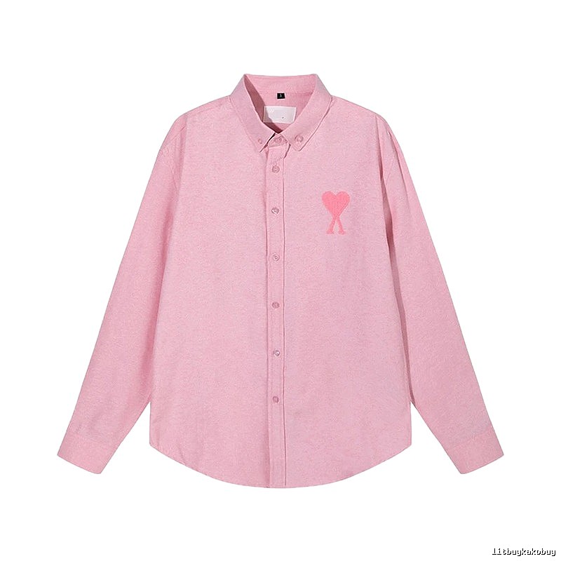 AMI's Love Minimalist Style Pink Shirt