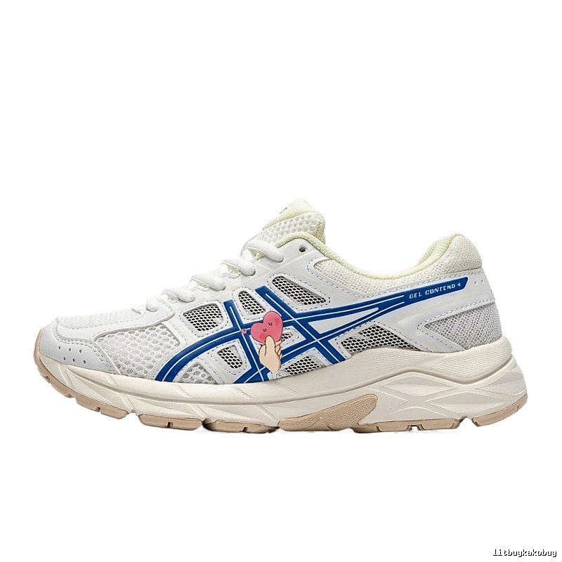 ASICS retro-style white and blue sports shoes
