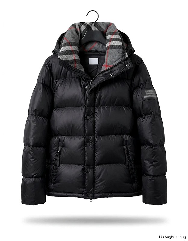 Balenciaga checkered style black down jacket
